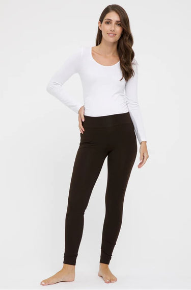 Soft Organic Bamboo Maternity Leggings in brown from Bamboo Body maternity store sydney